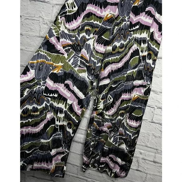 Anthropologie 2pc dress pant and bodysuit blouse set abstract print size 4. - Picture 4 of 15